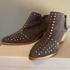 1. State Booties Grey Suede with Studs  NWB